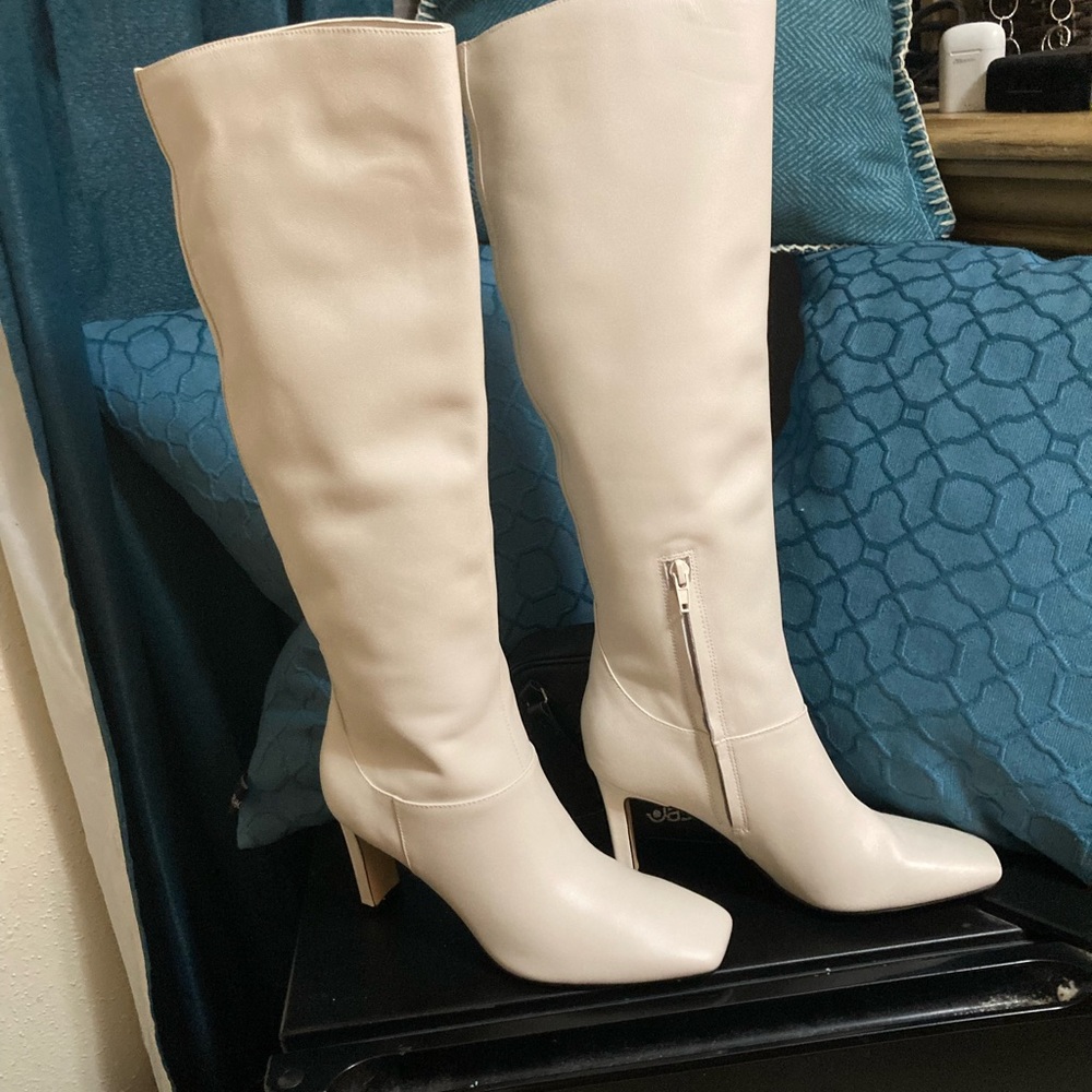 Nine West Leather White Boots